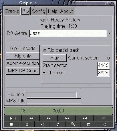 Grip config screen